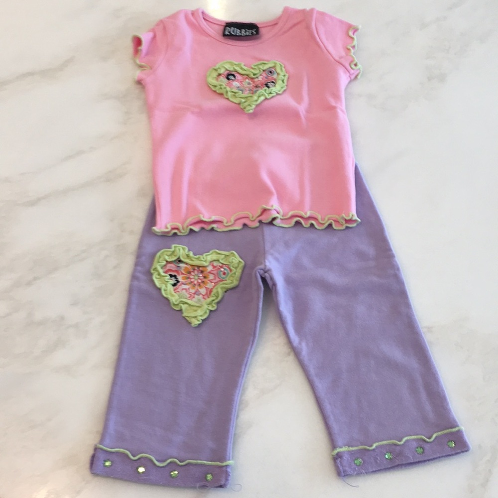 Rubbies Girls tee and pant set-Size 3